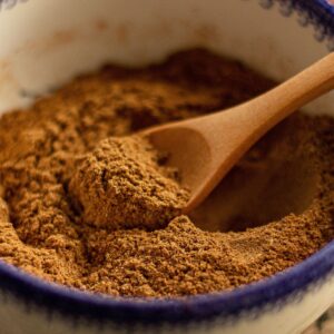 Chai Powder in a bowl with a spoon