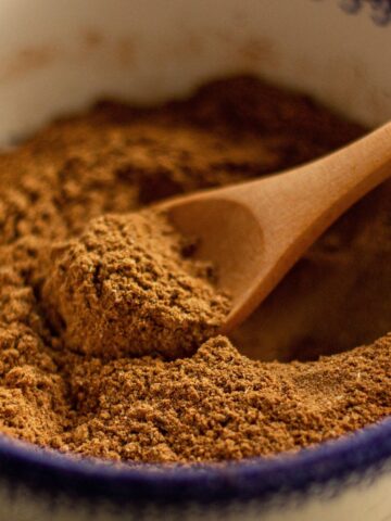 Chai Powder in a bowl with a spoon