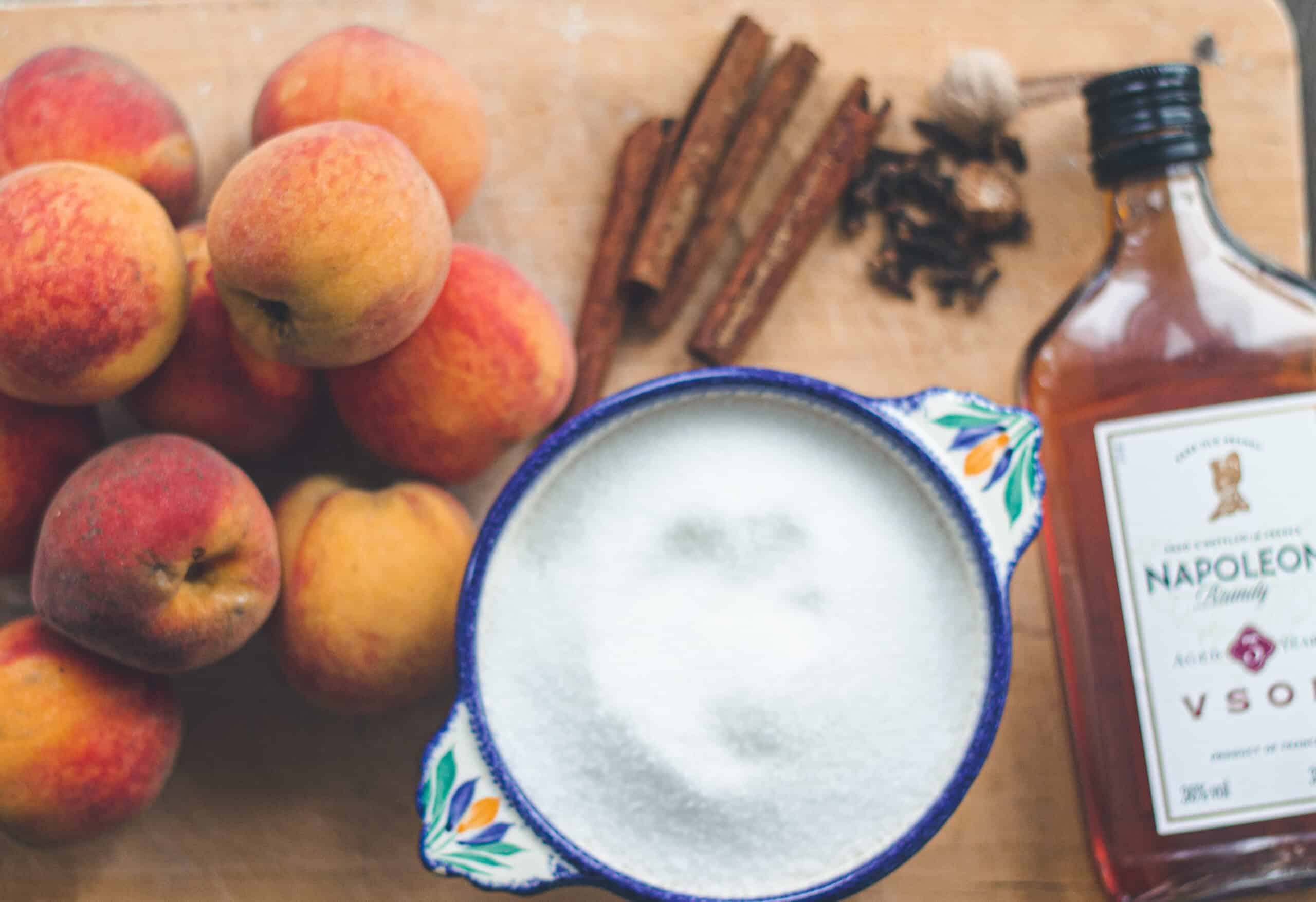 Ingredients for spiced peaches