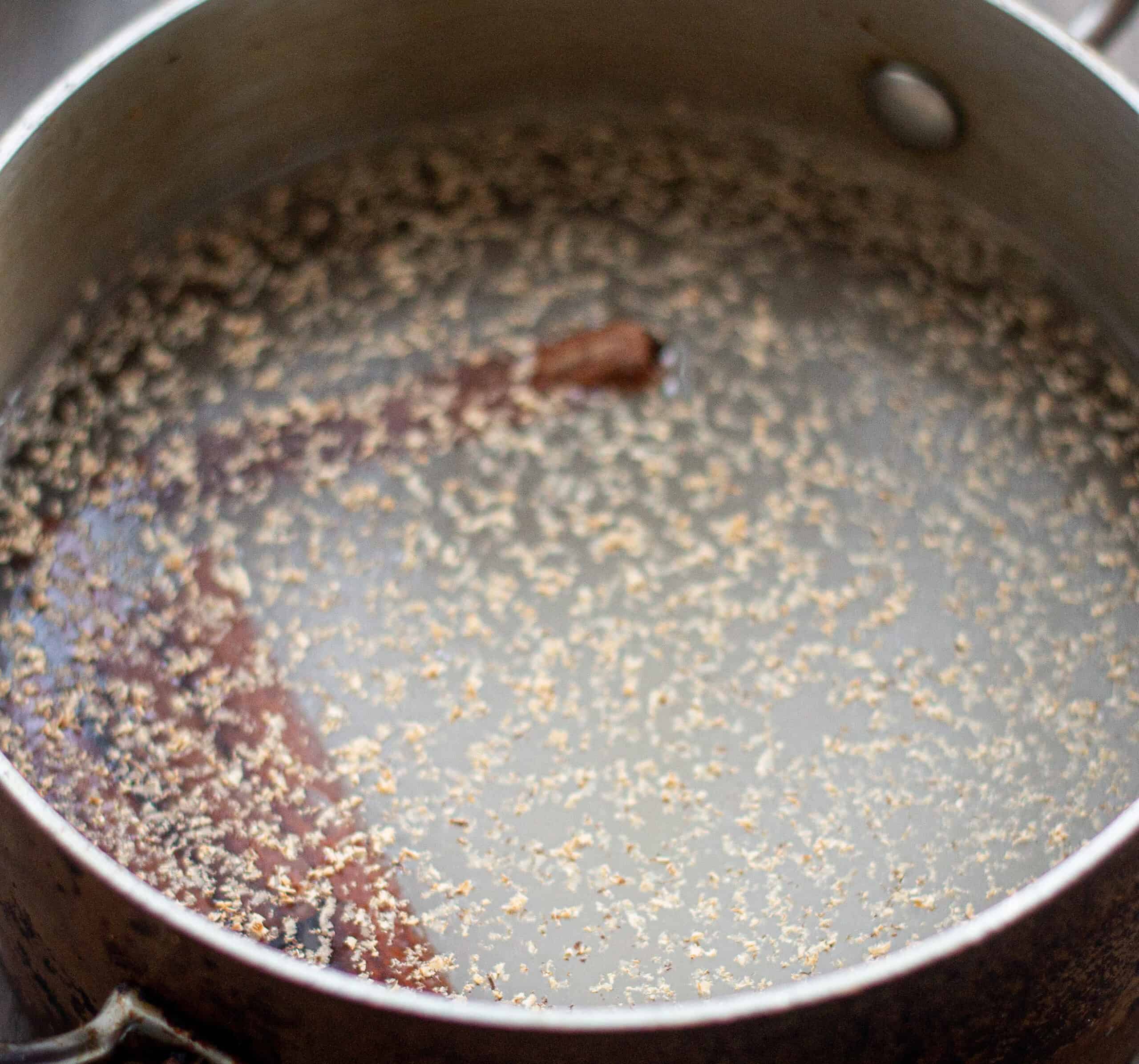 Making a spiced sugar syrup