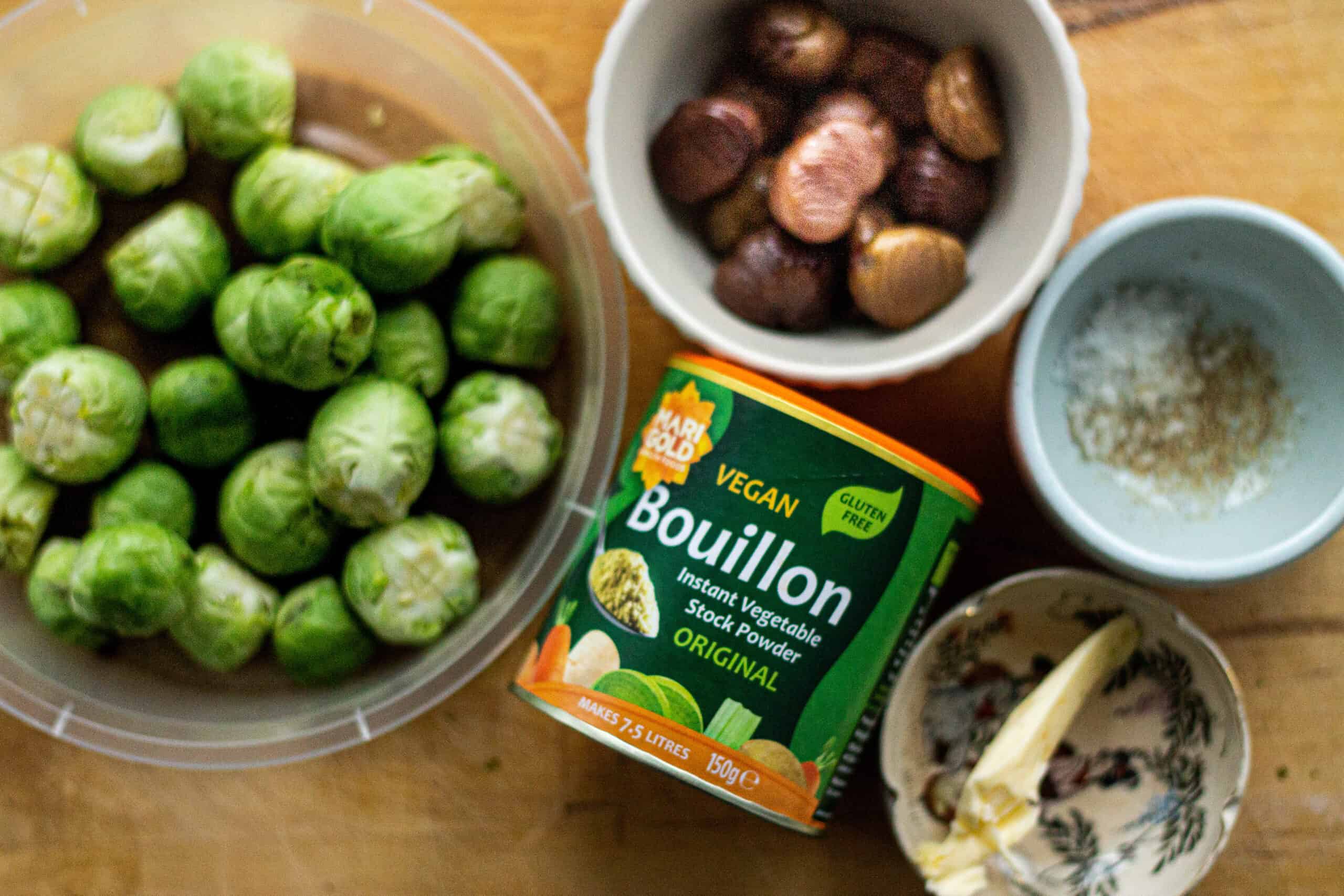 Ingredients for braised sprouts
