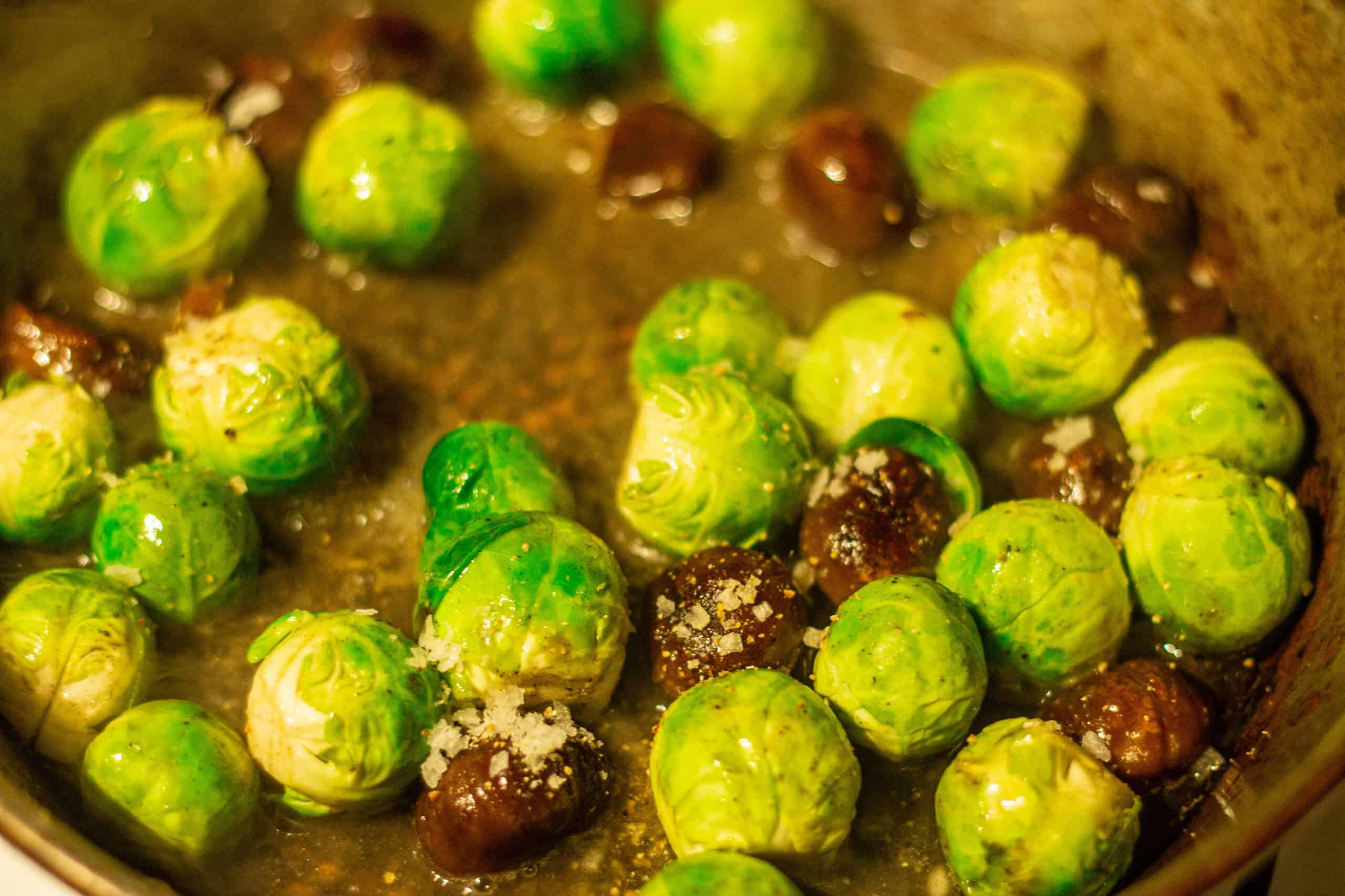 Braising brussels sprouts