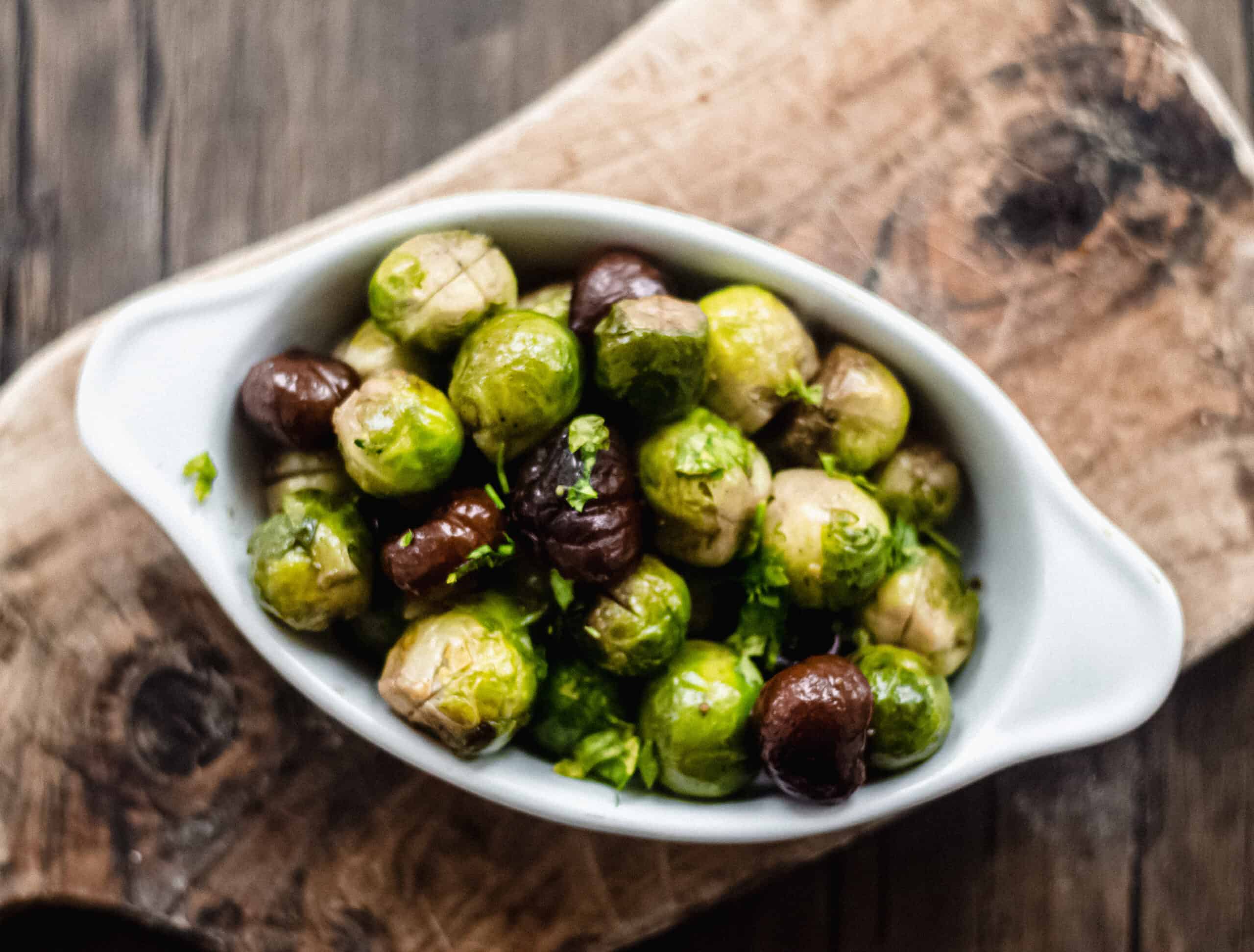 Braised Brussels Sprouts with Chestnuts