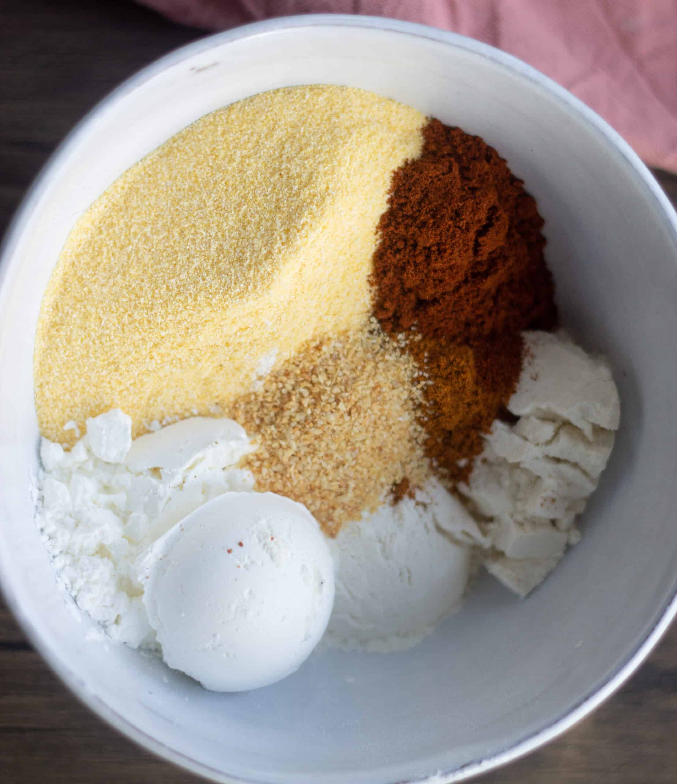 Ingredients for cornmeal rub