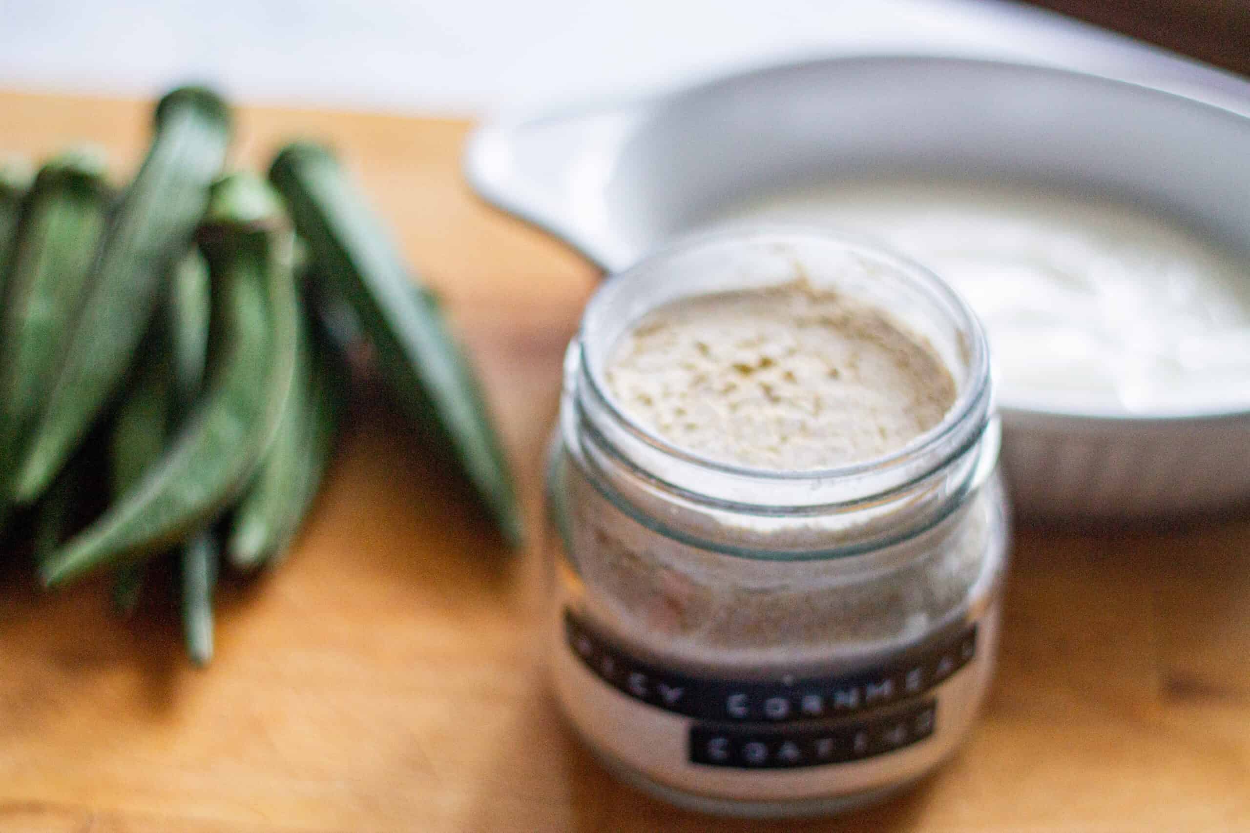 Ingredients for cornmeal okra