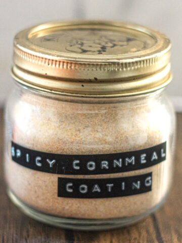 Cornmeal coating in a jar