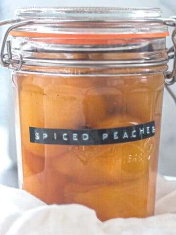 Spiced Peaches in a jar