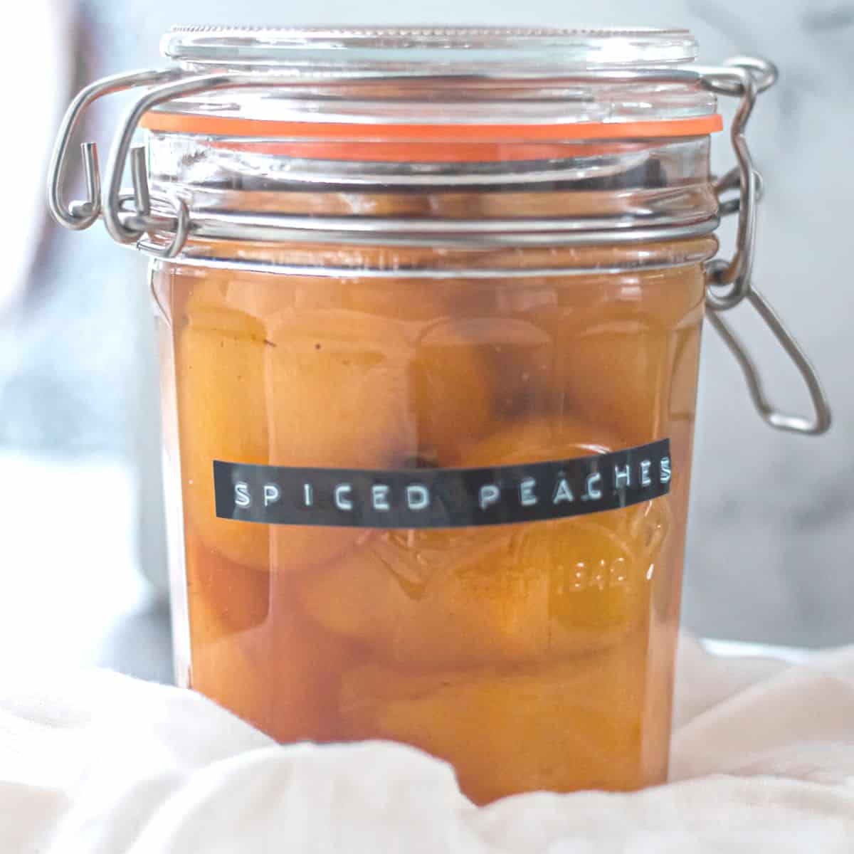 Spiced Peaches in a jar