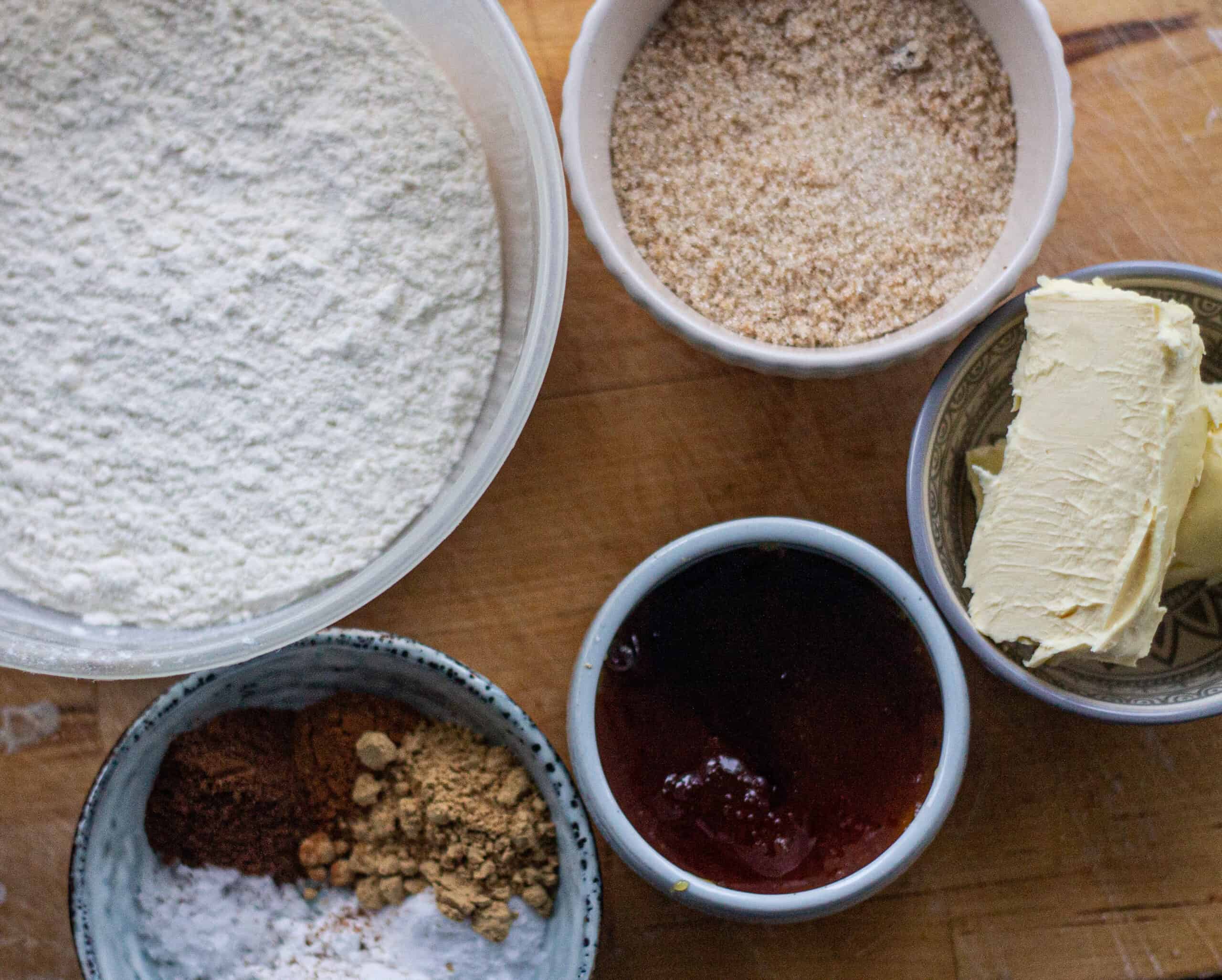 Ingredients for ginger cookies