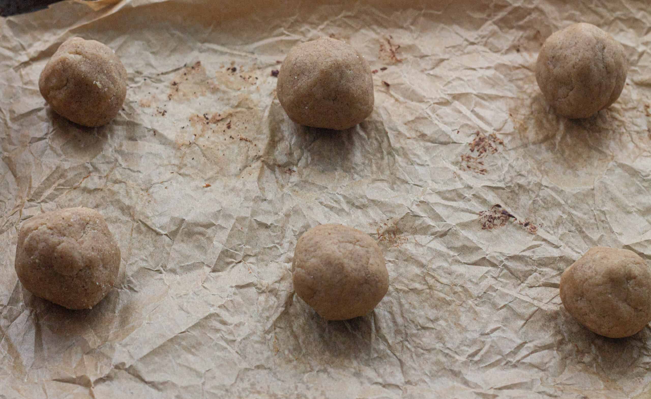 Rolling the dough into balls