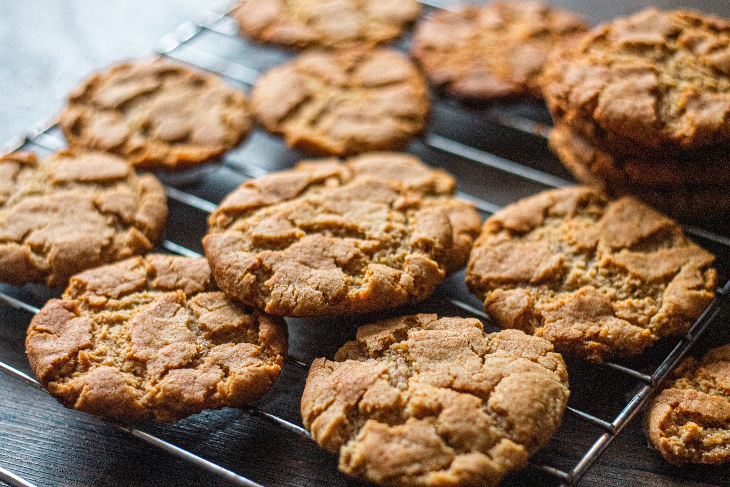 A tray of ginger biscuits