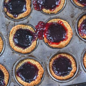 A tray of jam tarts