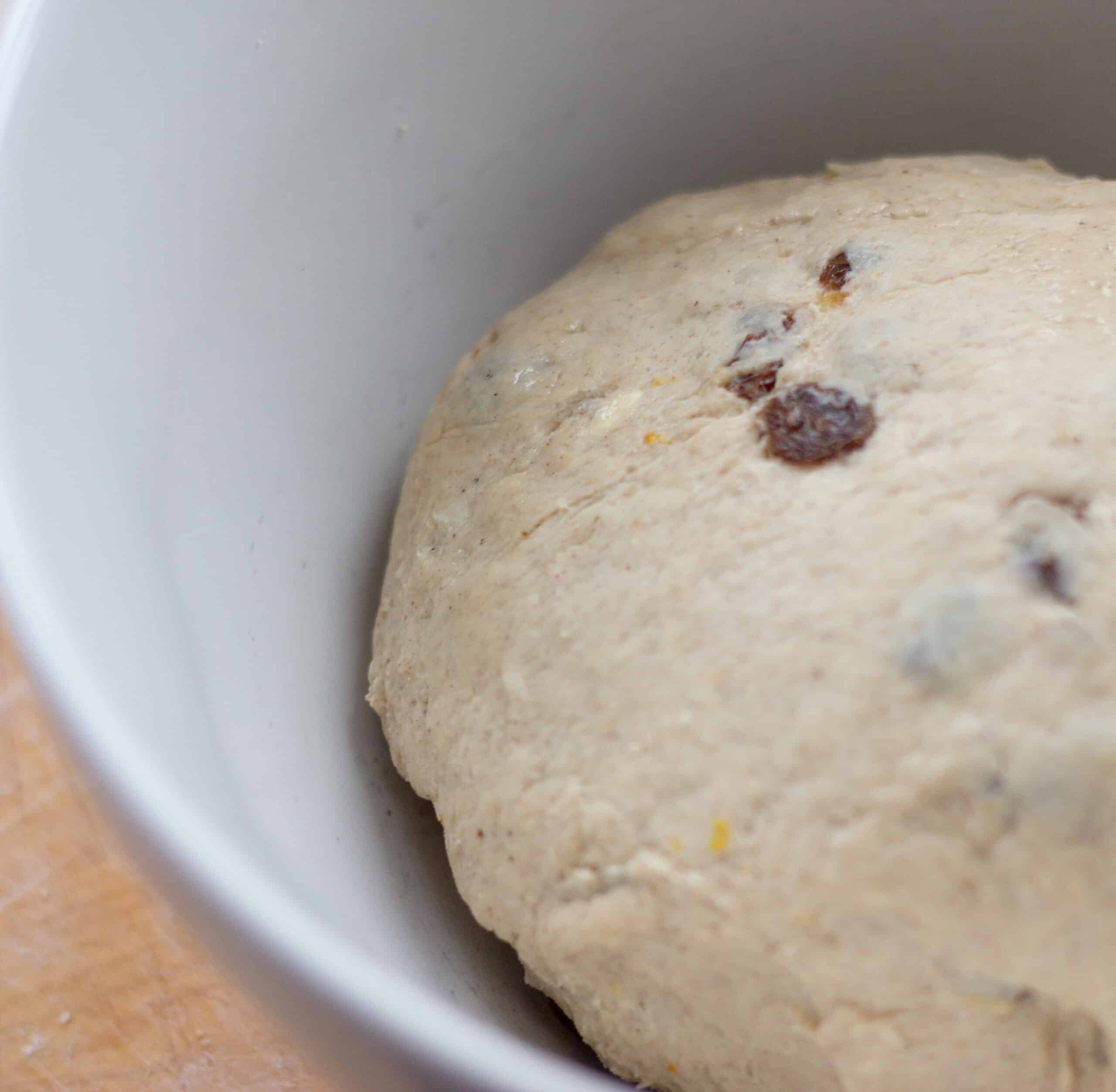 Dough for hot cross buns