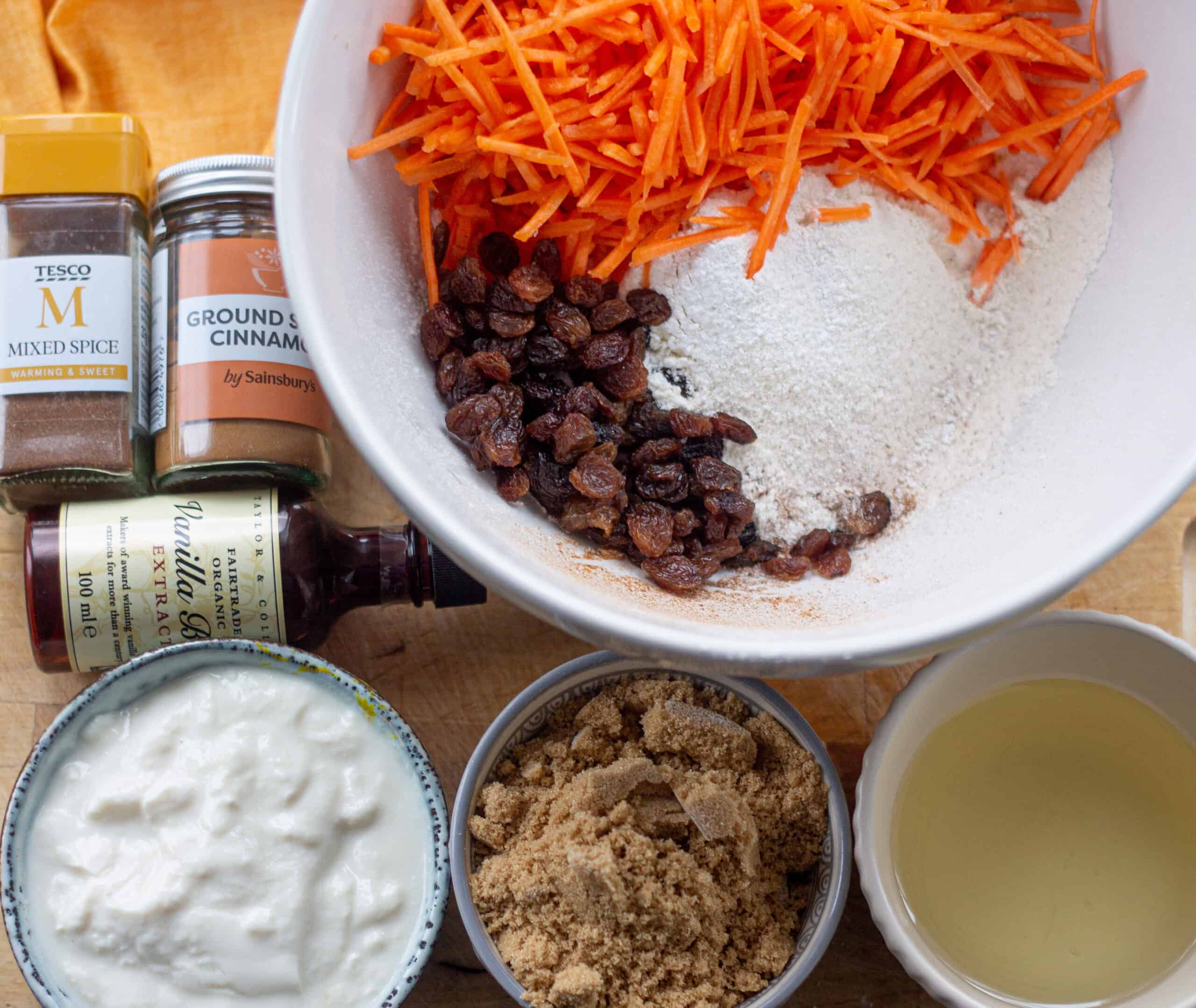 Ingredients for Carrot Cake