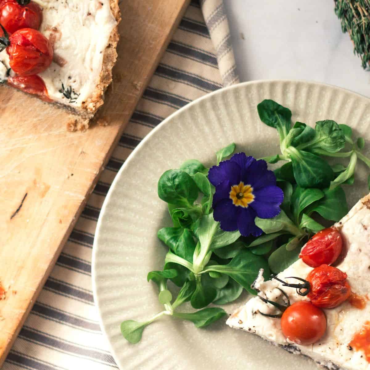 Vegan Tomato, Cream Cheese and Onion Marmalade Tart