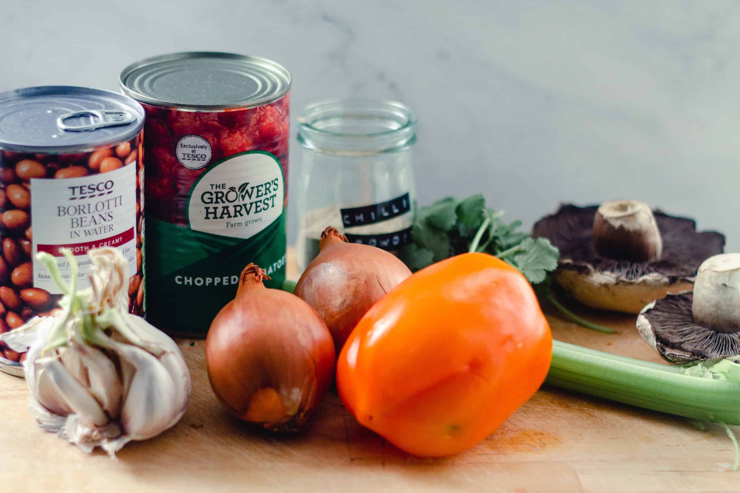 Ingredients for chilli