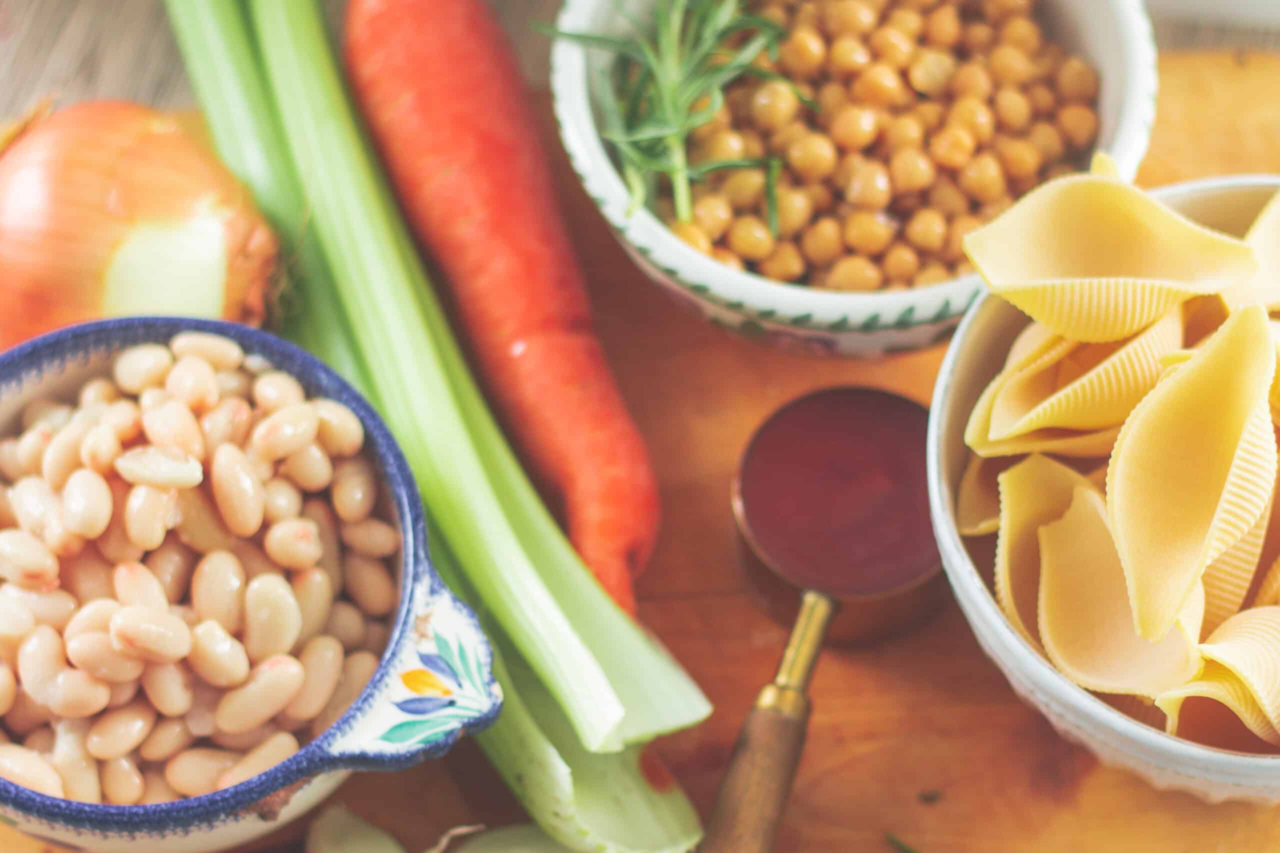 Ingredients for pasta soup