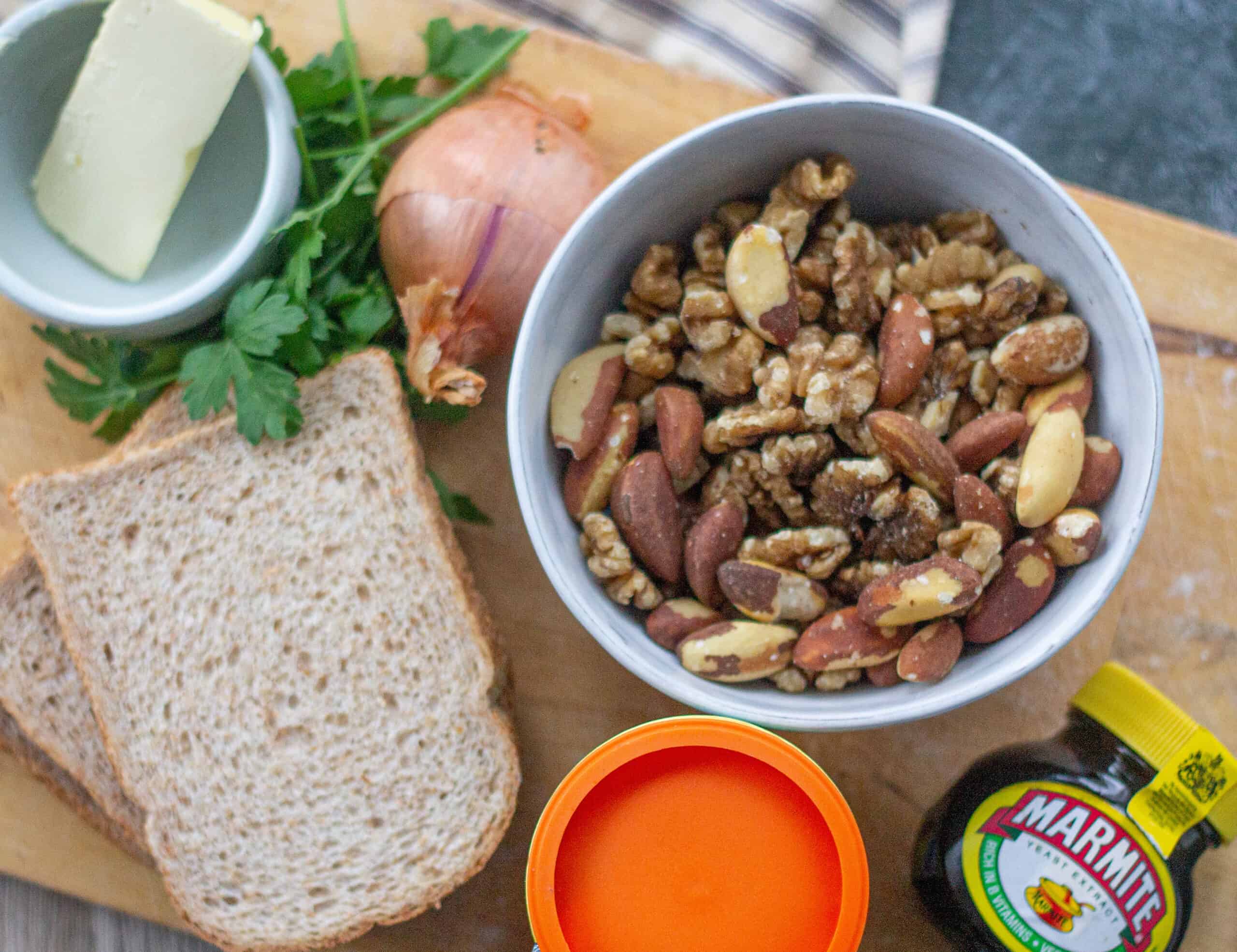 Ingredients for a nut roast