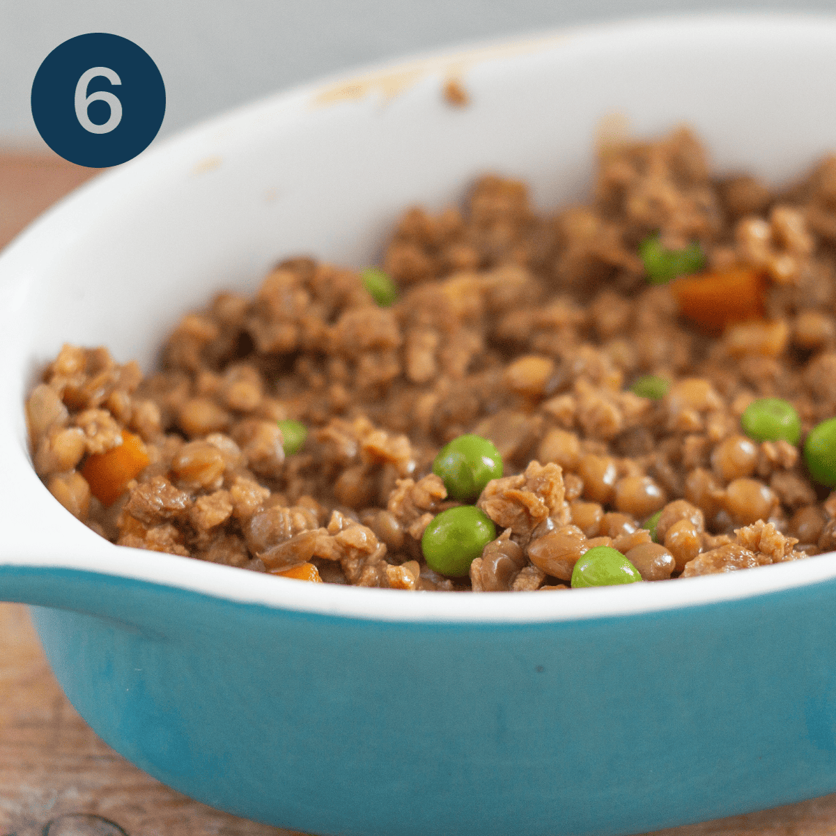 Shepherds Pie sauce in a dish.