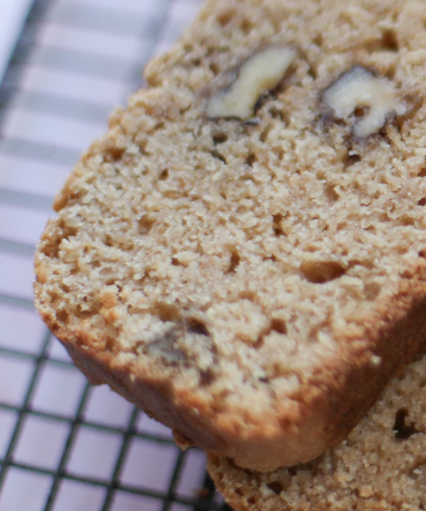 A slice of Walnut loaf cake