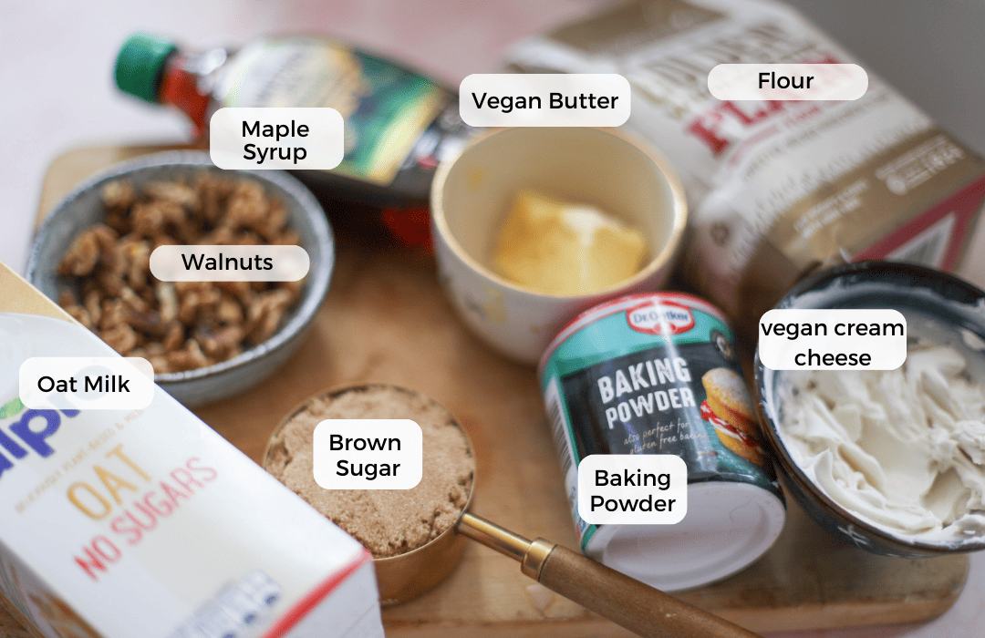 Ingredients for walnut loaf cake