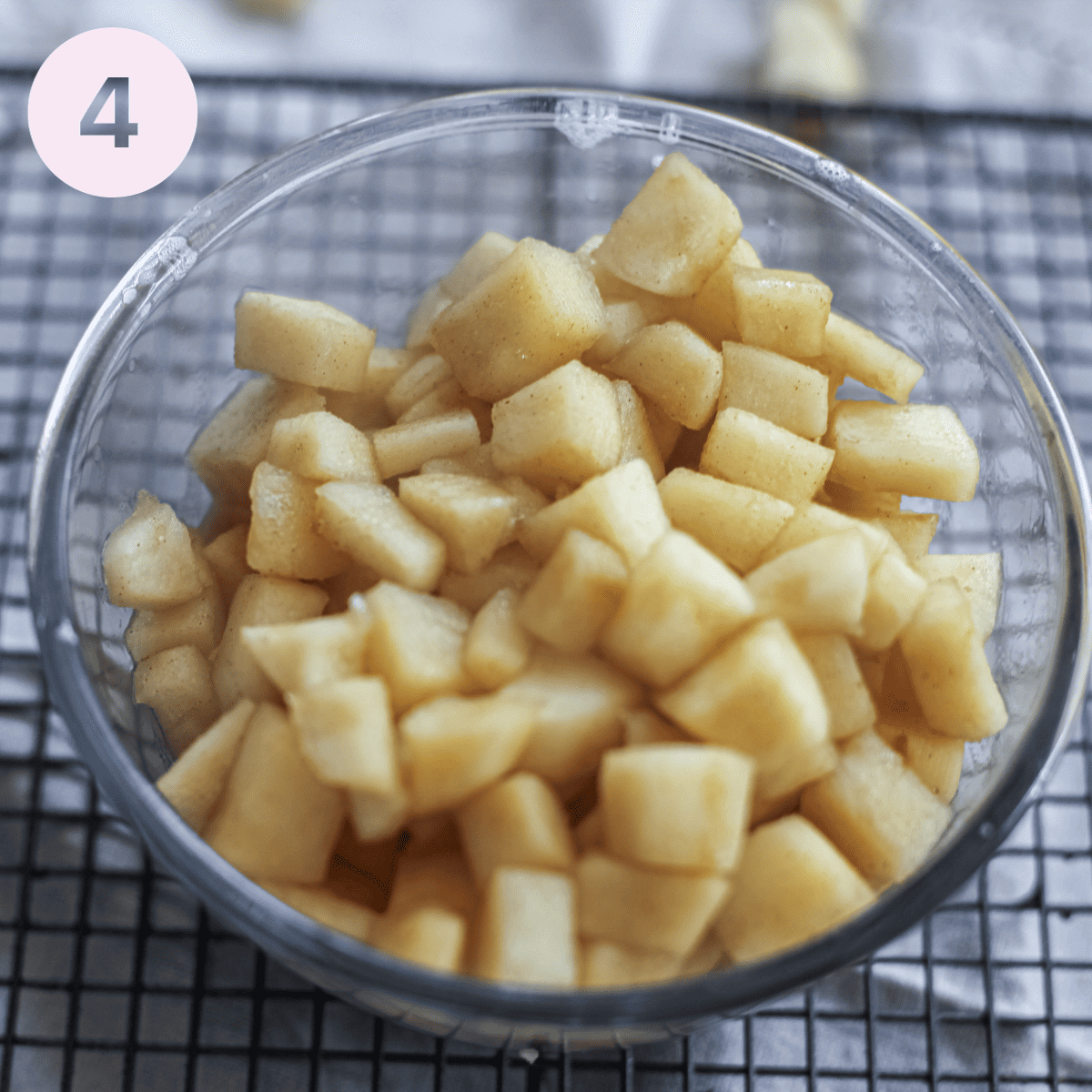 Apples cooling in a bowl.