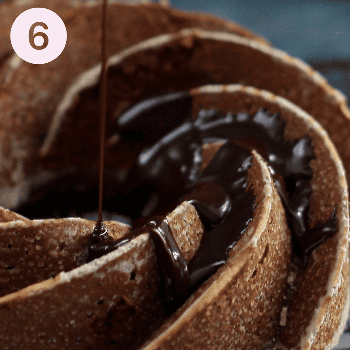 Pouring glaze over bundt cake.