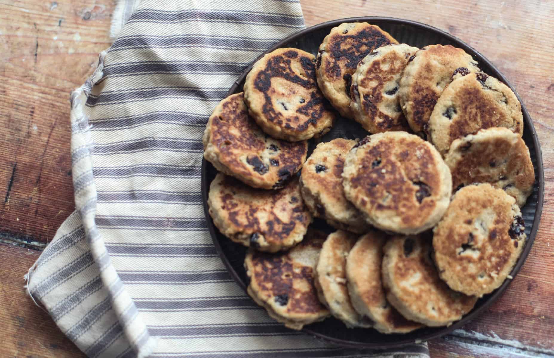 A plate full of Welsh Cakes.