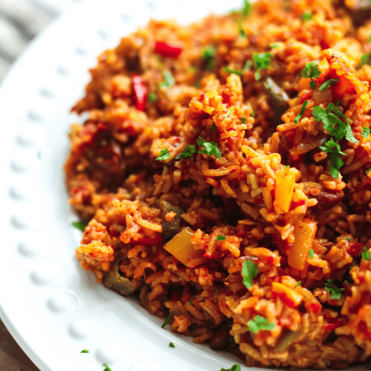 A plate of jambalaya.