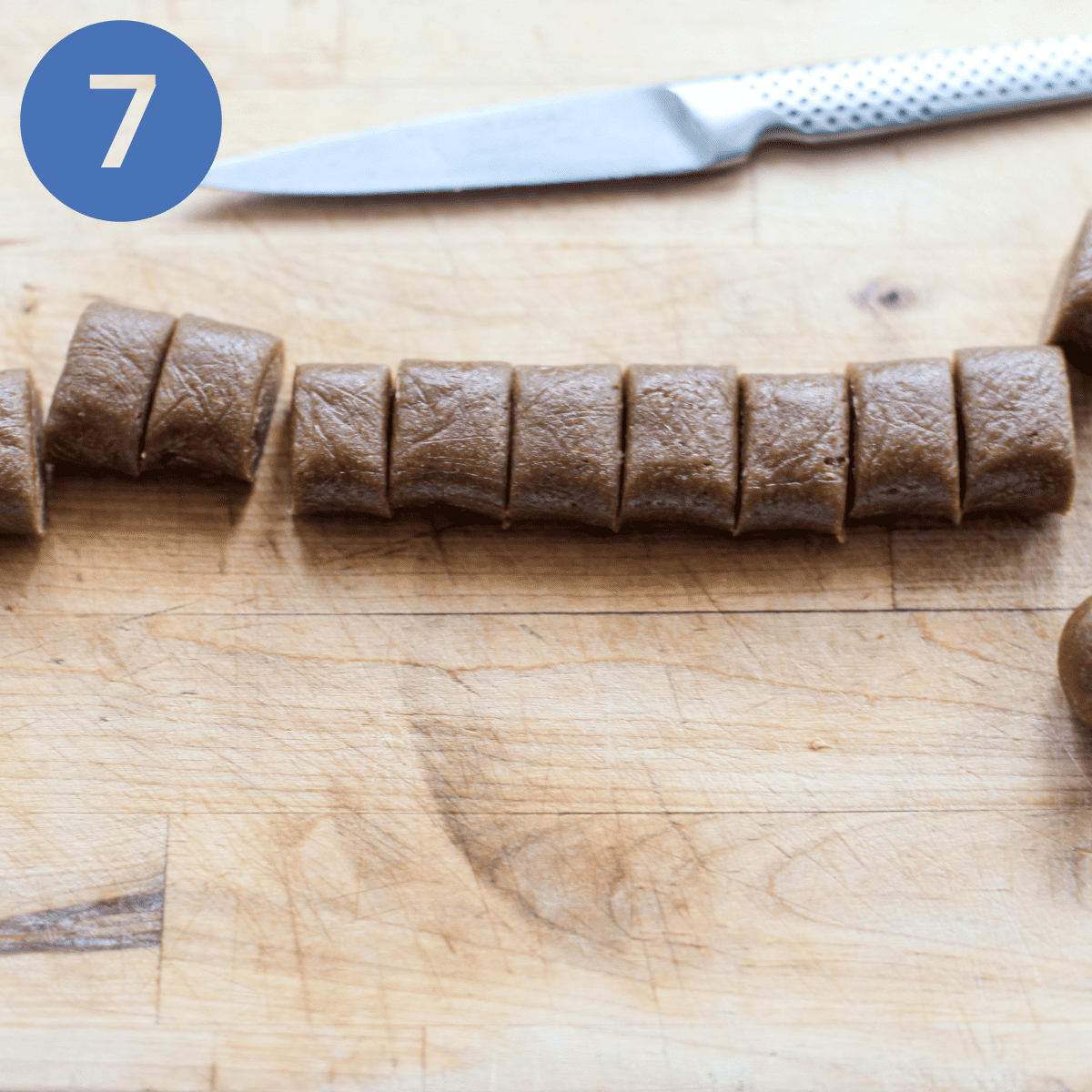 Rolling out dough for pfeffernusse.