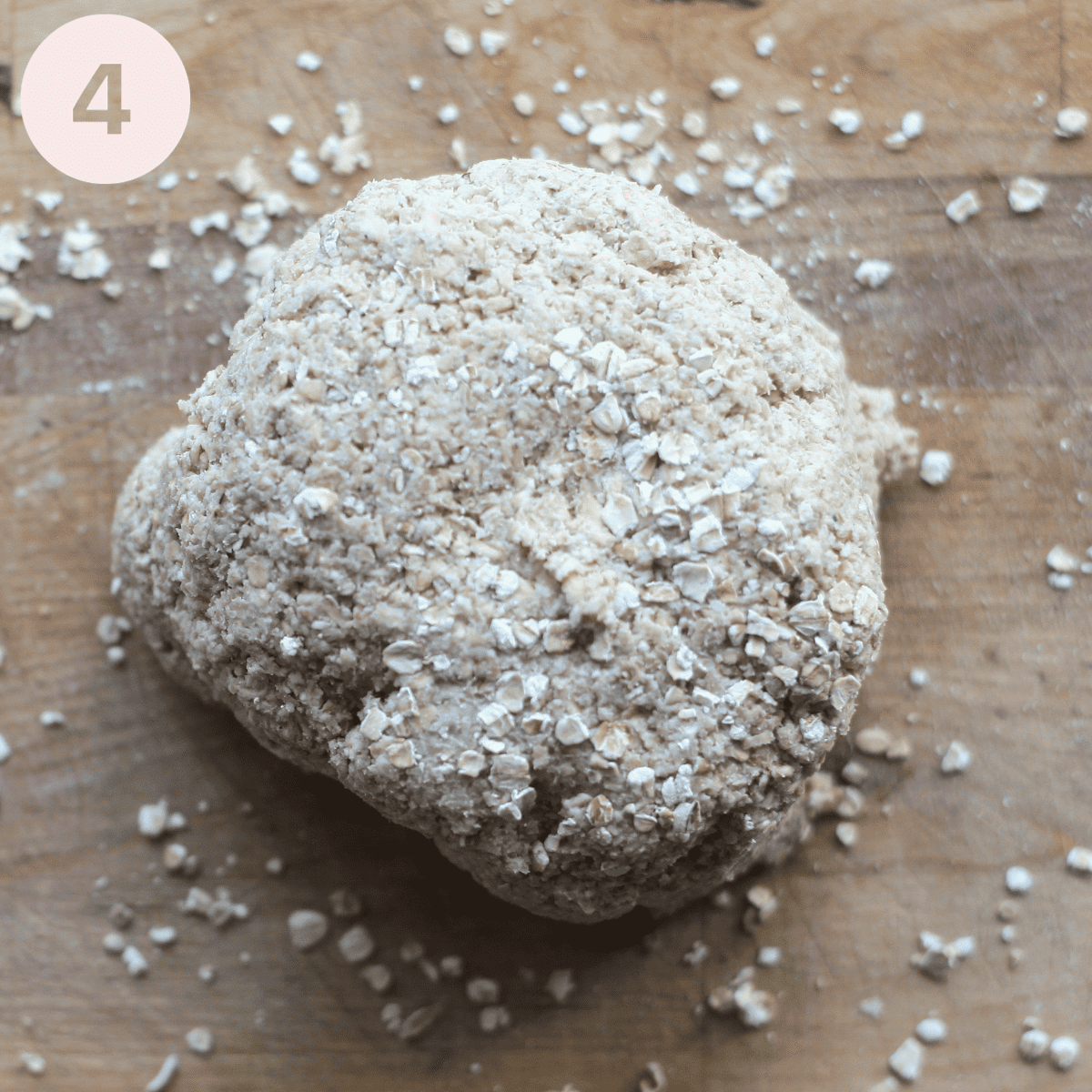 The oatcake dough ready to be rolled out.