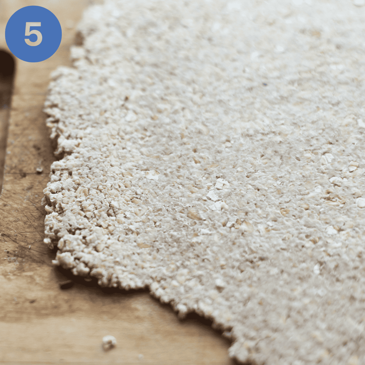 Rolled out oatcake dough.