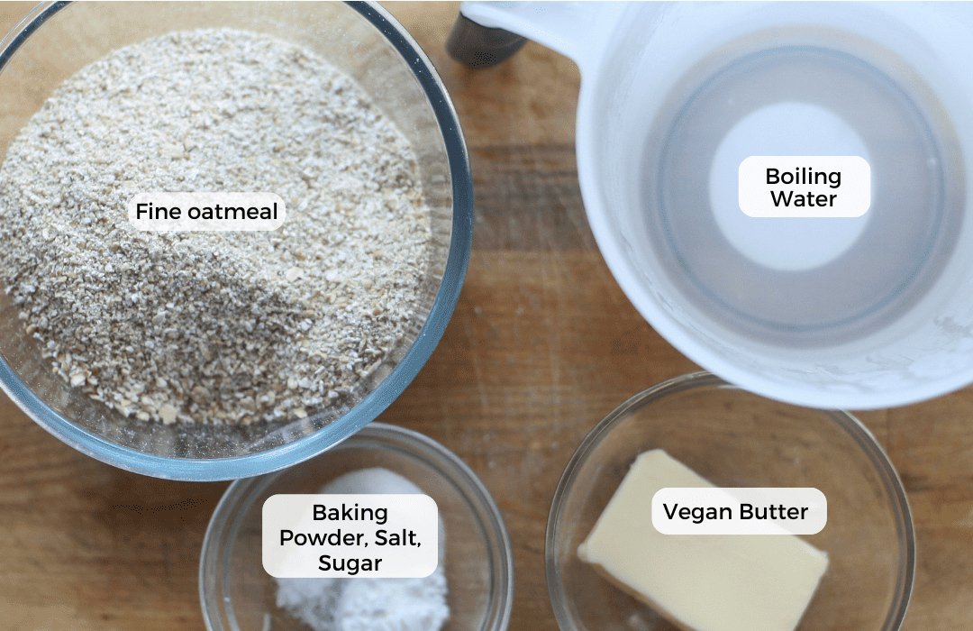 Ingredients for Oatcakes.
