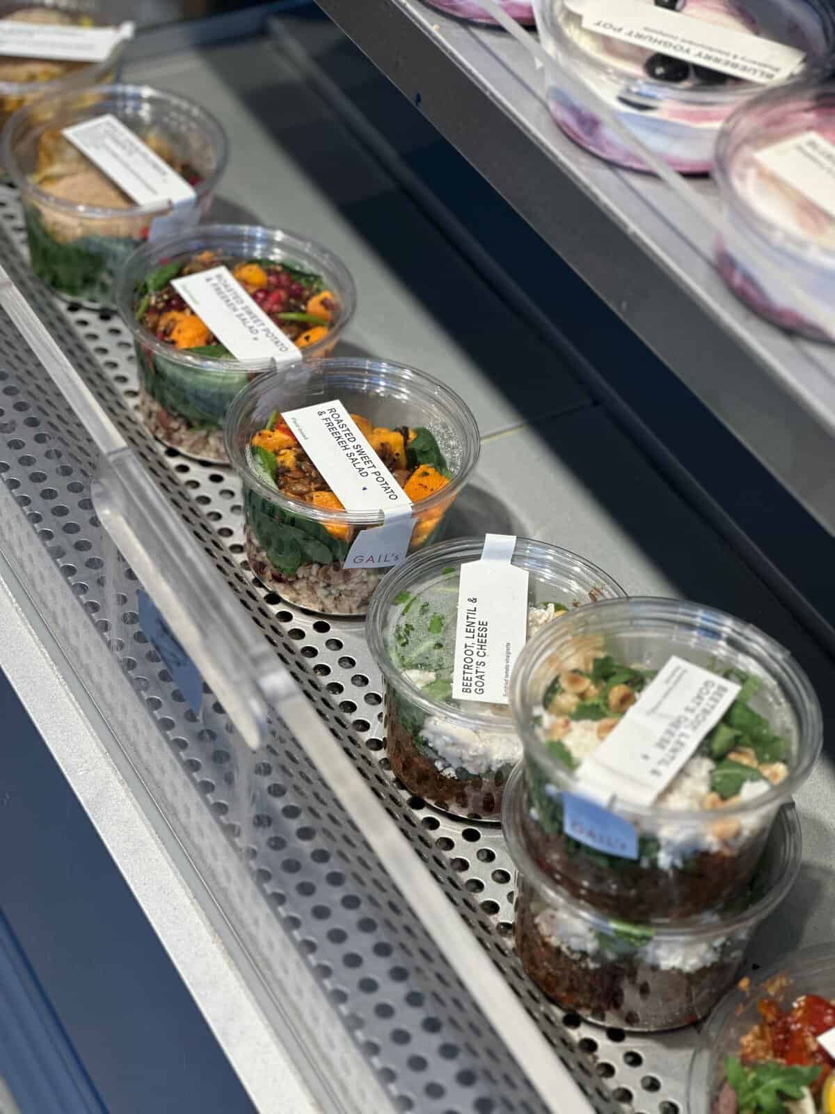 Salads at Gail's Bakery.
